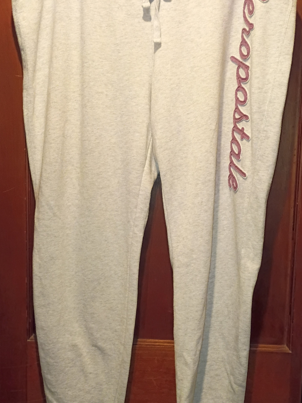 Aeropostale Gray Joggers with Pink Script Logo